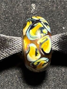 Trollbeads Wild Cat Bead Murano Glass and Sterling silver Charm